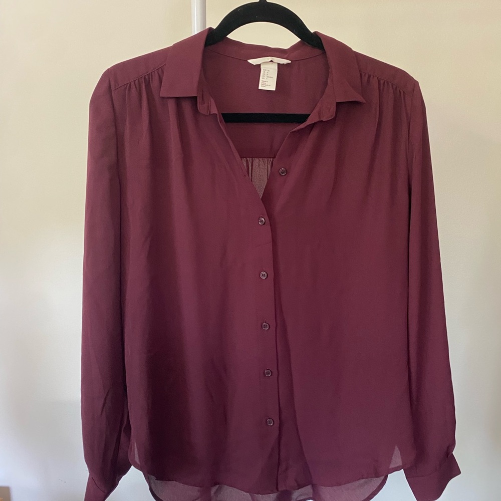 H&M Burgundy Blouse